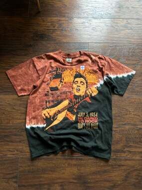 Liquid Blue Elvis Presley July 5, 1954 He Dared to Rock Tie Dye T-Shirt
